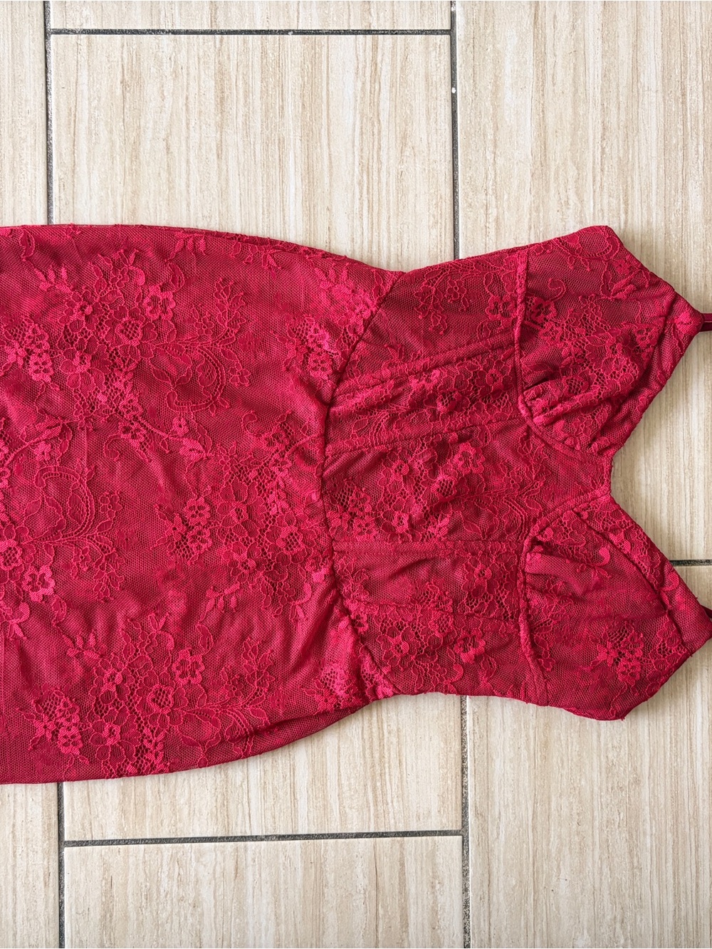 Peppermayo Red Lace Maxi Dress - Picture 4 of 11